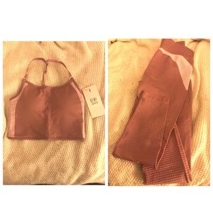 NWT Fabletics X Demi Mauve workout crop & legging